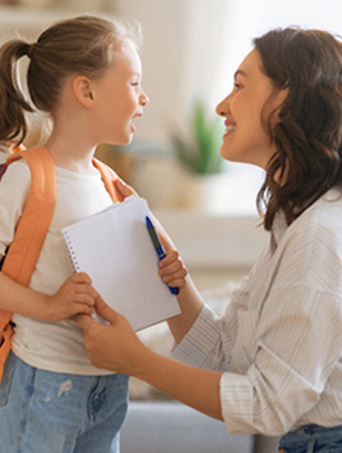parent sends child to school post enrollment