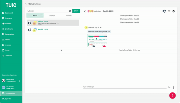 TUIO parent and school communication app demonstration