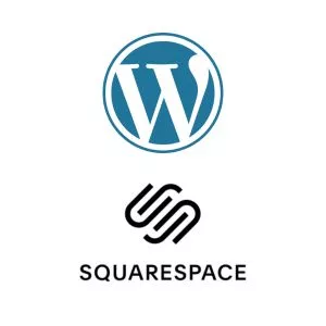 squarespace and word press logo